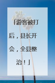 游客被打后，县长开会，全县整治！