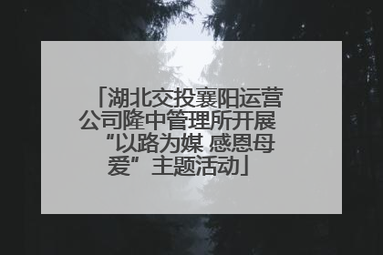 湖北交投襄阳运营公司隆中管理所开展“以路为媒 感恩母爱”主题活动