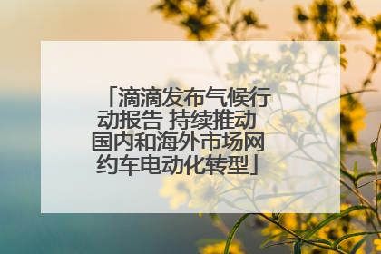滴滴发布气候行动报告 持续推动国内和海外市场网约车电动化转型