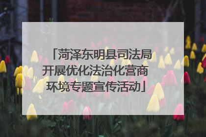 菏泽东明县司法局开展优化法治化营商环境专题宣传活动