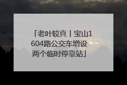 老叶较真丨宝山1604路公交车增设两个临时停靠站