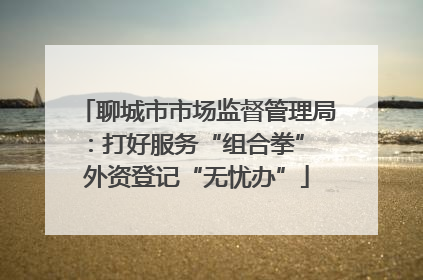 聊城市市场监督管理局：打好服务“组合拳” 外资登记“无忧办”