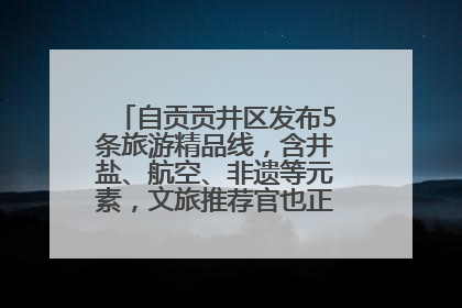 自贡贡井区发布5条旅游精品线，含井盐、航空、非遗等元素，文旅推荐官也正在报名选拔中