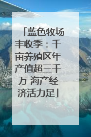 蓝色牧场丰收季：千亩养殖区年产值超三千万 海产经济活力足