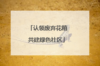 认领废弃花箱 共建绿色社区