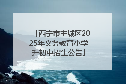 西宁市主城区2025年义务教育小学升初中招生公告