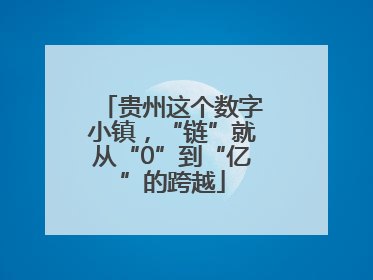 贵州这个数字小镇，“链”就从“0”到“亿”的跨越