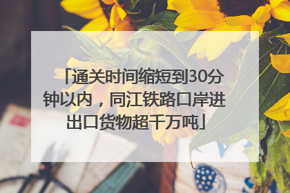 通关时间缩短到30分钟以内，同江铁路口岸进出口货物超千万吨