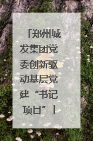 郑州城发集团党委创新驱动基层党建“书记项目”