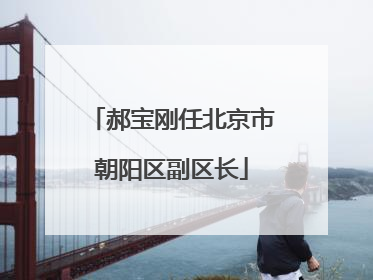 郝宝刚任北京市朝阳区副区长