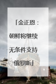 金正恩：朝鲜将继续无条件支持俄罗斯