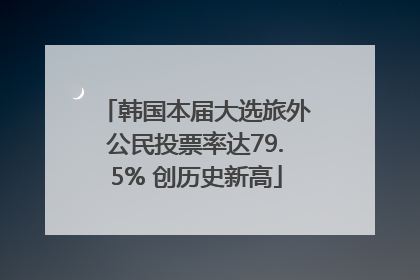 韩国本届大选旅外公民投票率达79.5% 创历史新高