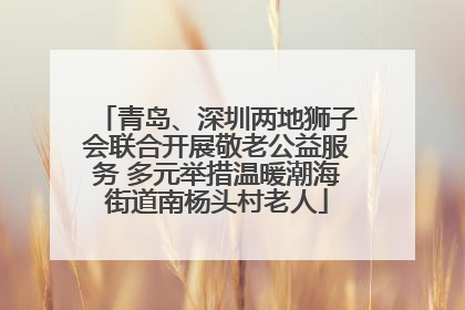 青岛、深圳两地狮子会联合开展敬老公益服务 多元举措温暖潮海街道南杨头村老人