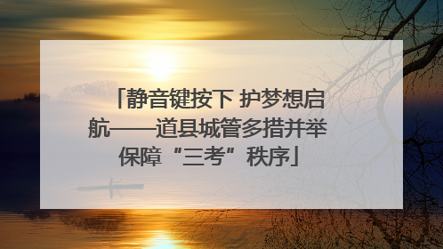 静音键按下 护梦想启航——道县城管多措并举保障“三考”秩序