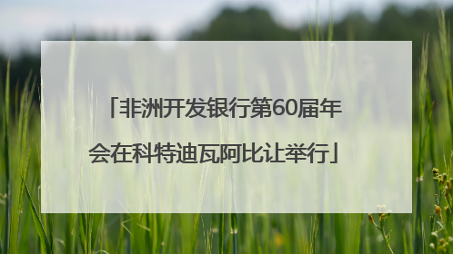 非洲开发银行第60届年会在科特迪瓦阿比让举行
