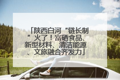 陕西白河“链长制”火了！富硒食品、新型材料、清洁能源、文旅融合齐发力