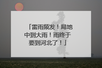 雷雨频发！局地中到大雨！雨终于要到河北了！