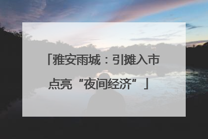 雅安雨城：引摊入市 点亮“夜间经济”