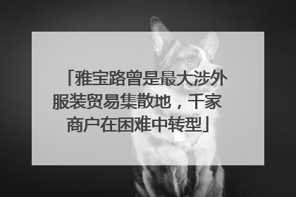 雅宝路曾是最大涉外服装贸易集散地，千家商户在困难中转型