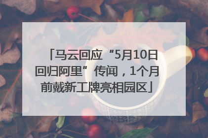 马云回应“5月10日回归阿里”传闻，1个月前戴新工牌亮相园区