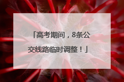 高考期间，8条公交线路临时调整！