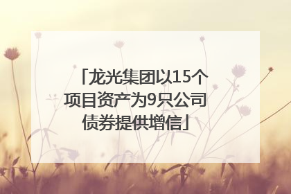 龙光集团以15个项目资产为9只公司债券提供增信