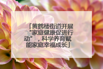 黄鹤楼街道开展“家庭健康促进行动”，科学养育赋能家庭幸福成长