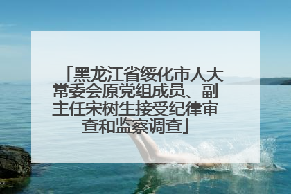 黑龙江省绥化市人大常委会原党组成员、副主任宋树生接受纪律审查和监察调查