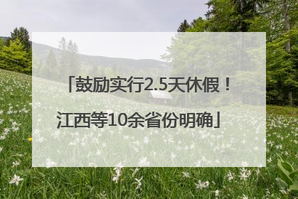 鼓励实行2.5天休假！江西等10余省份明确