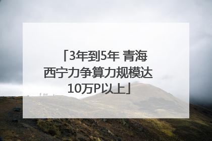 3年到5年 青海西宁力争算力规模达10万P以上