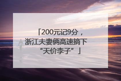 200元记9分，浙江夫妻俩高速摘下“天价李子”