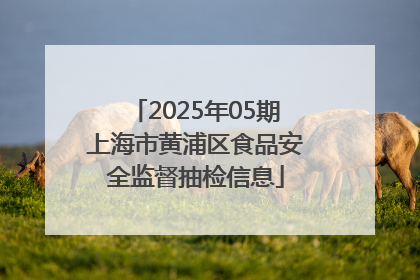 2025年05期上海市黄浦区食品安全监督抽检信息