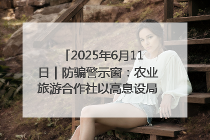 2025年6月11日｜防骗警示窗：农业旅游合作社以高息设局，集资380万