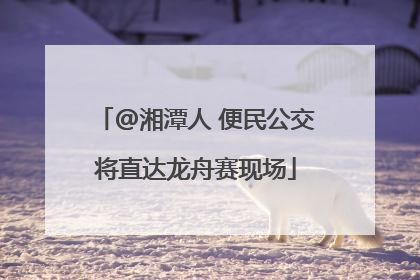 @湘潭人 便民公交将直达龙舟赛现场