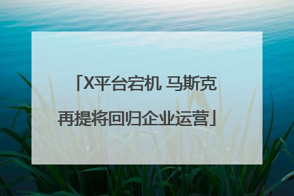 X平台宕机 马斯克再提将回归企业运营
